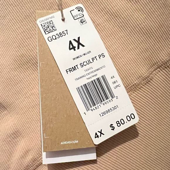 Adidas Formotion Training Sculpt Seamlessly Hazy Beige Tights, Plus Size 4X NWT - Picture 11 of 13